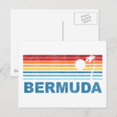 Carte Postale Bermudes de palmiers rétro (Devant / Derrière)
