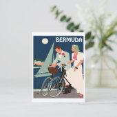 Carte Postale Bermudes, jeune couple avec vélos sur la côte (Debout devant)