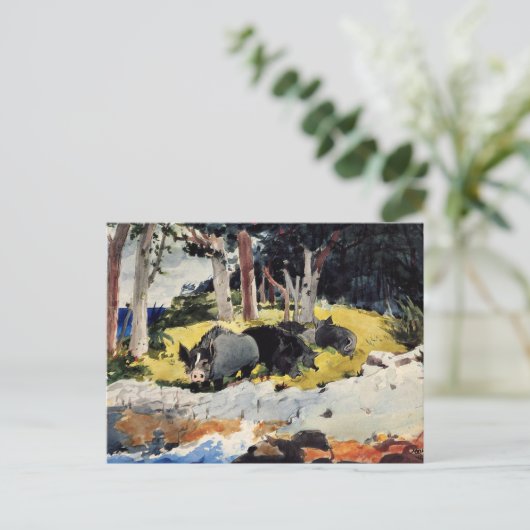 Carte Postale Bermudes Settlers, un tableau de Winslow Homer, (Debout devant)