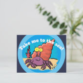 Carte Postale Bernard l'ermite pourpre mignon drôle de bande (Debout devant)