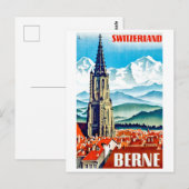 Carte Postale Berne, cathédrale de la ville, Suisse, voyage vint (Devant / Derrière)