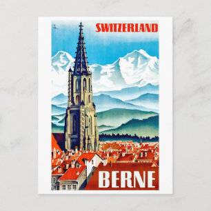 Carte Postale Berne, cathédrale de la ville, Suisse, voyage vint