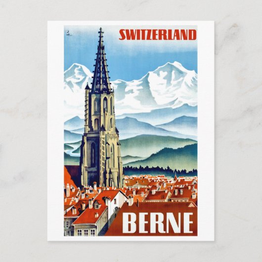 Carte Postale Berne, cathédrale de la ville, Suisse, voyage vint (Devant)