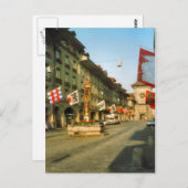 Carte Postale Berne, Main street et horloge, (Devant / Derrière)