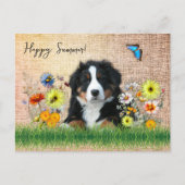 Carte Postale Bernese Mountain Dog in Wildflowers Custom (Devant)