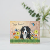 Carte Postale Bernese Mountain Dog in Wildflowers Custom (Debout devant)