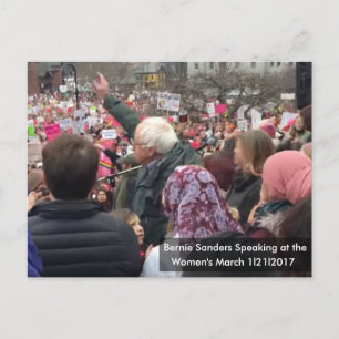 Carte Postale Bernie Speaking Women's March Memorabilia Postcard