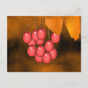 Carte Postale Berries et Feuilles d'automne