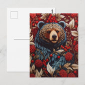 Carte Postale Berries rouges de l'ours Brown William Morris Insp (Devant / Derrière)