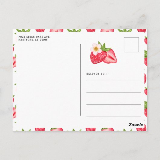 Carte Postale Berry First Strawberry 1ère fête d'anniversaire Ph (Dos)