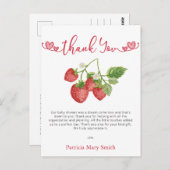 Carte Postale Berry fraise Merci Baby shower doux (Devant / Derrière)