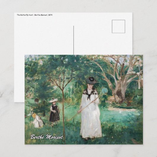 Carte Postale Berthe Morisot - La chasse aux papillons (Devant / Derrière)