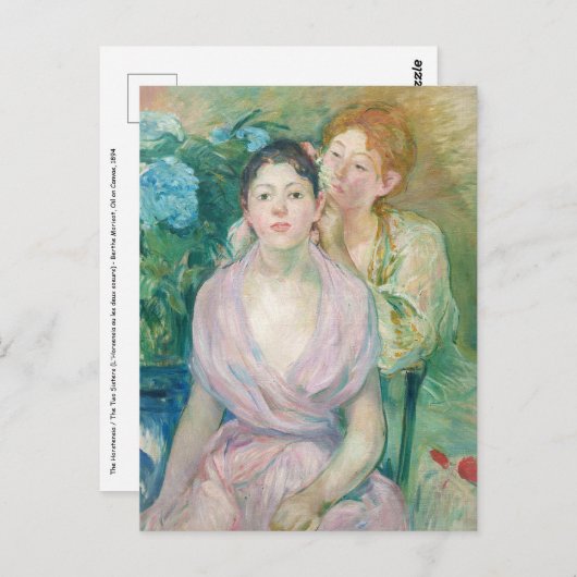 Carte Postale Berthe Morisot - L'Horstensia / Les Deux Soeurs (Devant / Derrière)