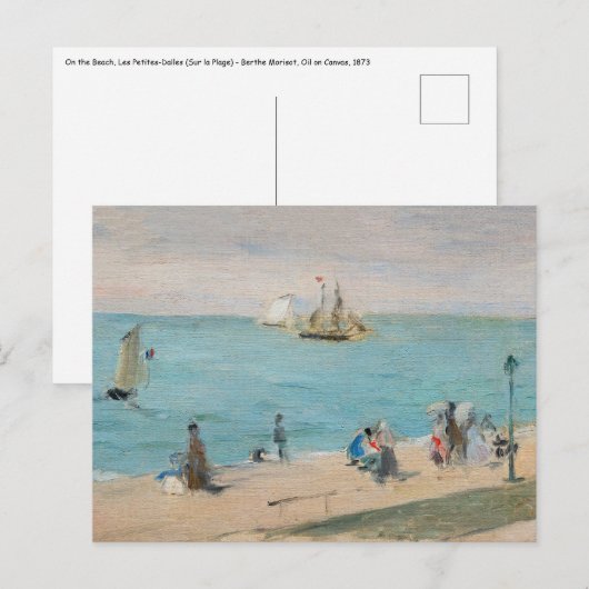 Carte Postale Berthe Morisot - Sur la plage, Les Petites-Dalles (Devant / Derrière)