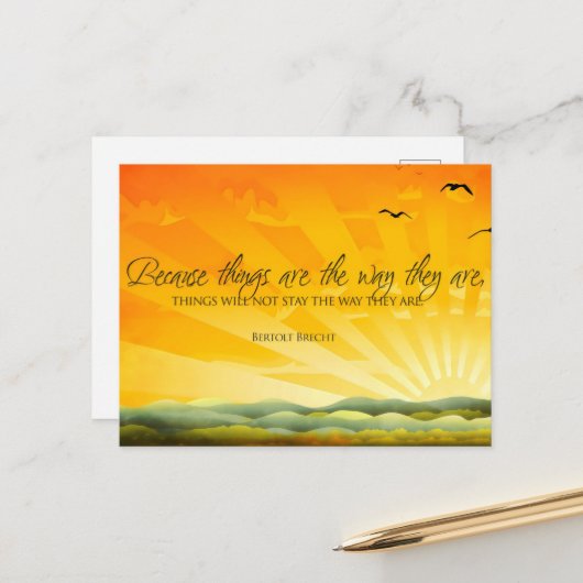 Carte Postale Bertolt Brecht Citation Inspirationnelle "Changeme (Devant/Arrière en situation)