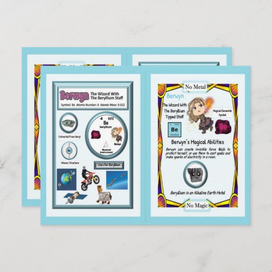 Carte Postale Berwyn sorcier - Élément Béryllium (Devant / Derrière)