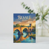 Carte Postale Besalú Espagne (Debout devant)