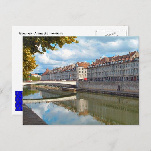Carte Postale Besançon le long de la rive (Devant / Derrière)