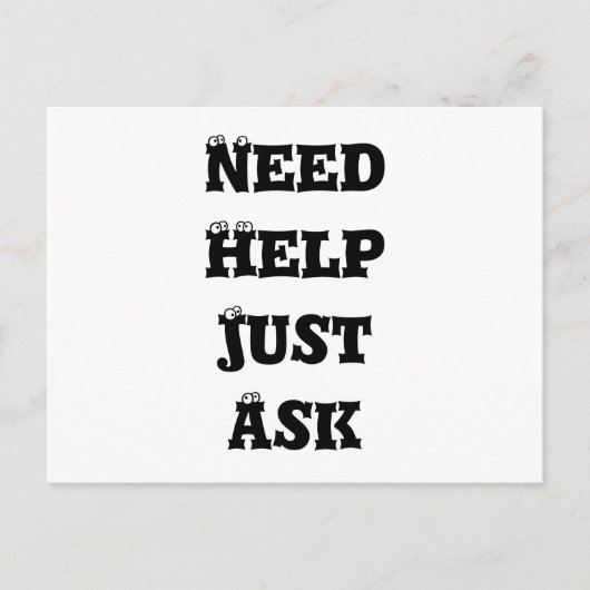 Carte Postale Besoin d'aide Poser une question 2020 (Devant)