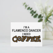 Carte Postale Besoin de café - Flamenco (Debout devant)