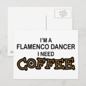 Carte Postale Besoin de café - Flamenco (Devant / Derrière)