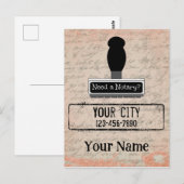 Carte Postale Besoin d'un tampon en caoutchouc Customisé Nom Tél (Devant / Derrière)