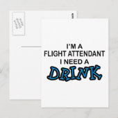 Carte Postale Besoin d'un verre - agent de bord (Devant / Derrière)