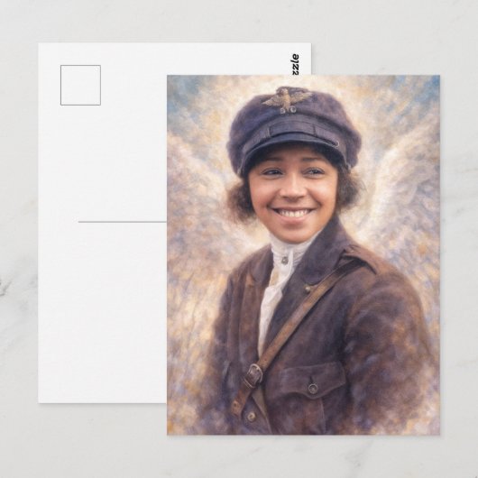 Carte Postale Bessie Coleman Portrait Painting - Angelcore Style (Devant / Derrière)