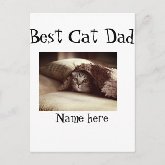 Carte Postale best cat dad photo name fathers day pet dad daddy 