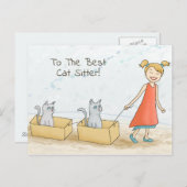 Carte Postale Best Cat Sitter (Devant / Derrière)