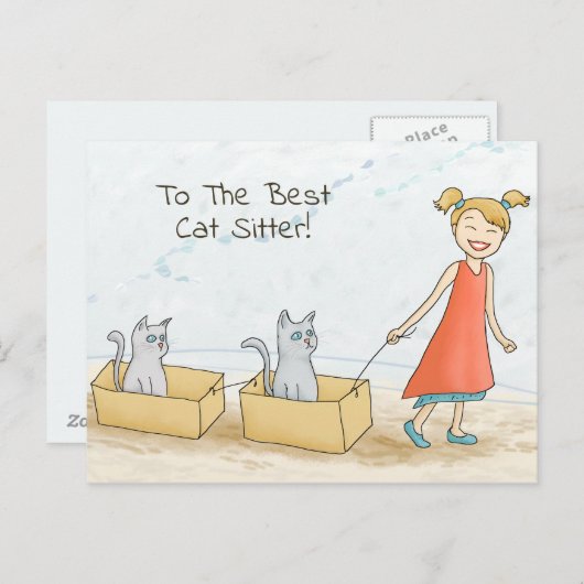 Carte Postale Best Cat Sitter (Devant / Derrière)