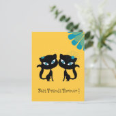 Carte Postale Best Friends Forever (BFF), I love Cats! (Debout devant)