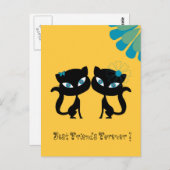 Carte Postale Best Friends Forever (BFF), I love Cats! (Devant / Derrière)
