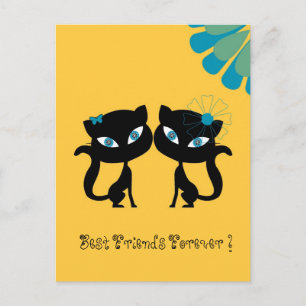 Carte Postale Best Friends Forever (BFF), I love Cats!