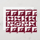 Carte Postale Best Mama Red and White Pattern with Stars (Devant / Derrière)