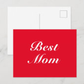 Carte Postale Best maman red classic script elegant stylish cute (Devant / Derrière)