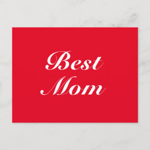 Carte Postale Best maman red classic script elegant stylish cute