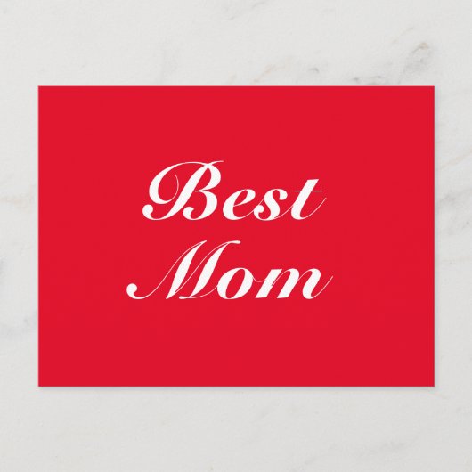 Carte Postale Best maman red classic script elegant stylish cute (Devant)