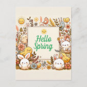 Carte Postale Bêtes, Hello Spring, Post-croisement (Devant)