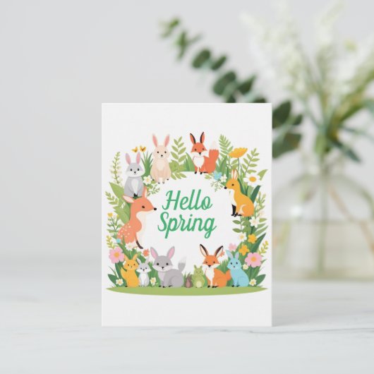 Carte Postale Bêtes, Hello Spring, Post-croisement (Debout devant)