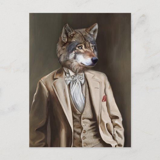 Carte Postale Bêtes nobles - Dandy Wolf (Devant)