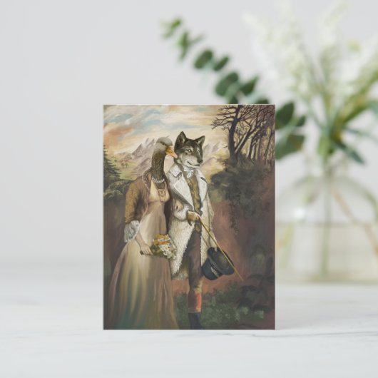 Carte Postale Bêtes nobles - Loup dans les vêtements de mouton (Debout devant)