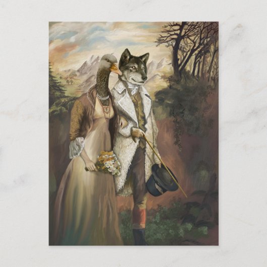 Carte Postale Bêtes nobles - Loup dans les vêtements de mouton (Devant)