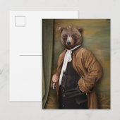 Carte Postale Bêtes nobles - Ours Dandy (Devant / Derrière)