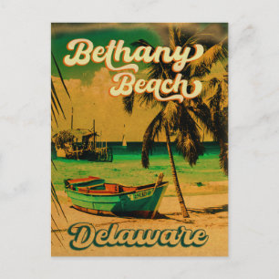 Carte Postale Bethany Beach Delaware Palmiers Vintages années 80