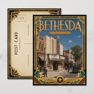 Carte Postale Bethesda Maryland Art Déco Vintage Âge d'Or