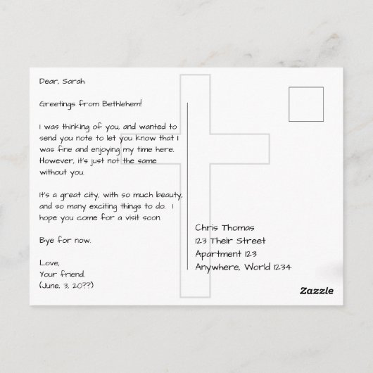 Carte Postale Bethléem avec Skyline (Dos)