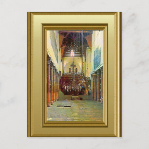 Carte Postale Bethléem, Église intérieure de la Nativité