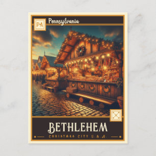 Carte Postale Bethléem, Pennsylvanie VINTAGE