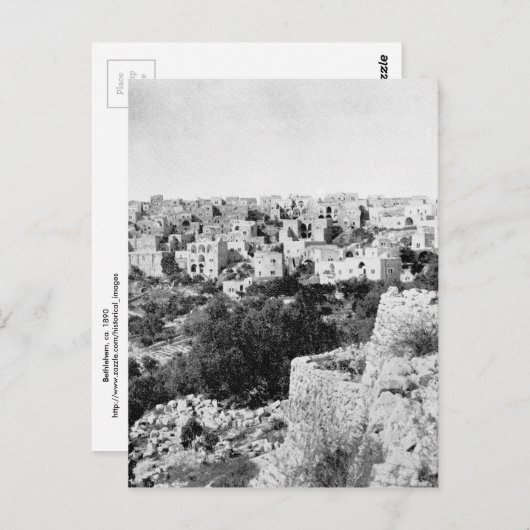 Carte Postale Bethléem, vers 1890 (Devant / Derrière)